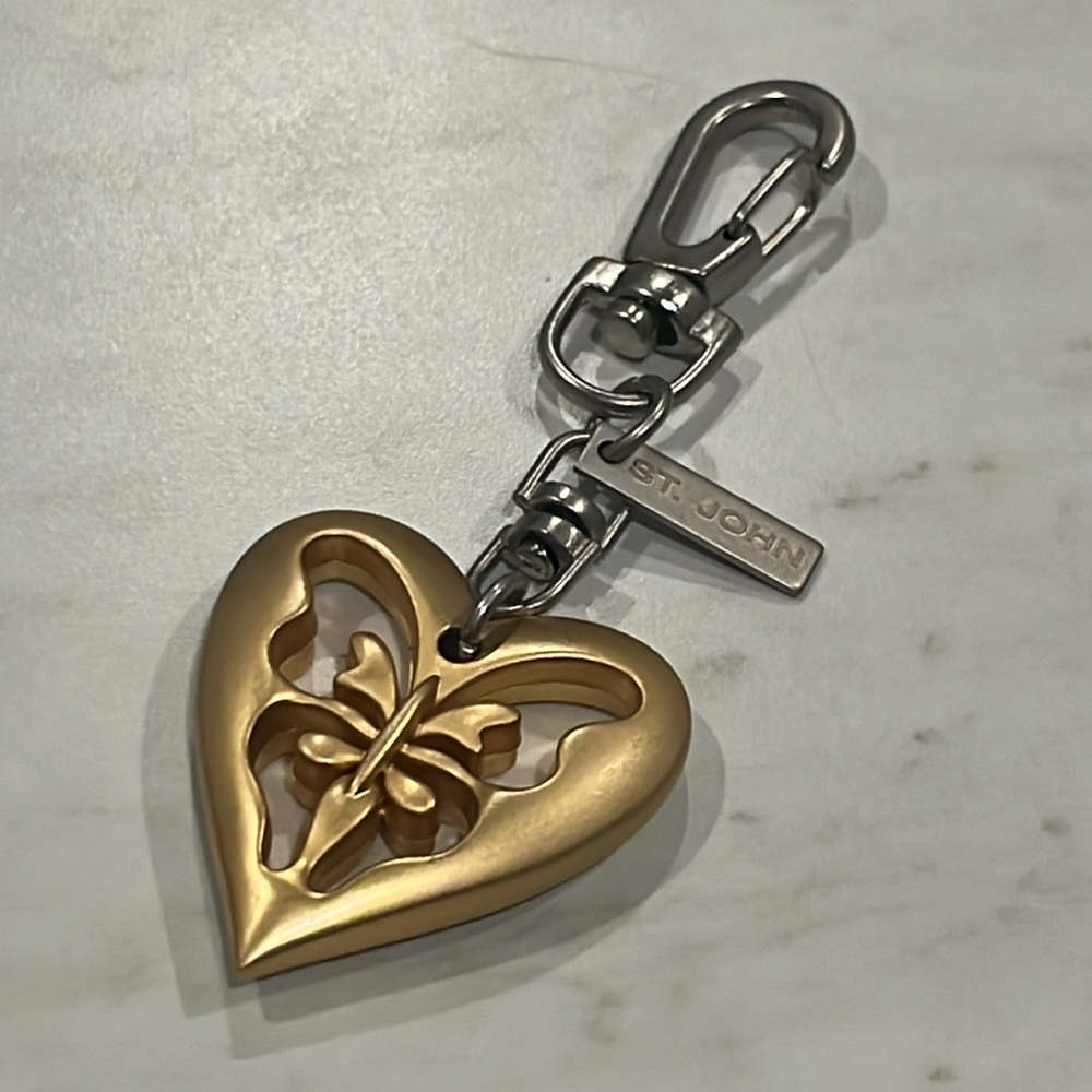 ST JOHN butterfly heart Bag Charm/ Keychain